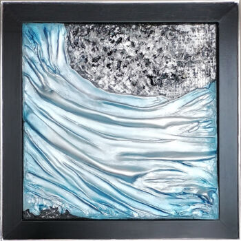 Malerei mit dem Titel "Silver Wave" von Svetlana Fakhrieva, Original-Kunstwerk, Acryl Auf Karton montiert