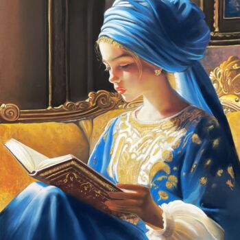 Painting titled "Lecture" by Brigitte Bouron, Original Artwork, Pastel