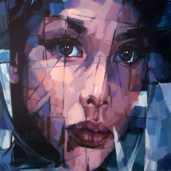 Pittura intitolato "PORTRAIT. F" da Aleksandr Ilichev, Opera d'arte originale, Acrilico
