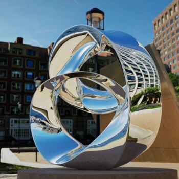 Sculpture intitulée "Echo Arc#1" par Daniel Kei Wo, Œuvre d'art originale, Acier inoxydable