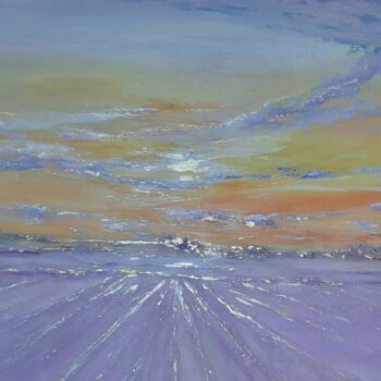 Pittura intitolato "Lavender horizon" da Alla Kosteleckaya, Opera d'arte originale, Acrilico Montato su Telaio per barella i…