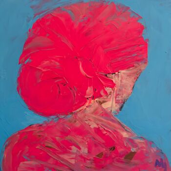 "Lady in Pink" başlıklı Tablo Majo Portilla tarafından, Orijinal sanat, Akrilik Ahşap Sedye çerçevesi üzerine monte edilmiş