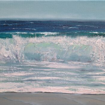 Картина под названием "Turquoise wave №5" - Elena Petrova, Подлинное произведение искусства, Масло