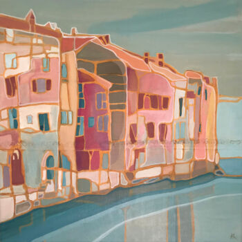 Painting titled "Rovinj" by Kelly Allison, Original Artwork, Acrylic Mounted on Wood Stretcher frame