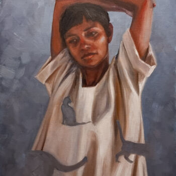 Peinture intitulée "Oil portrait 0324-04" par Artmoods Tp, Œuvre d'art originale, Huile