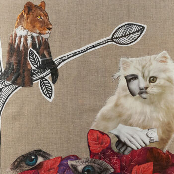 Collages intitulée "Cature. Series "Sti…" par Lena Ash, Œuvre d'art originale, Collages Monté sur Carton