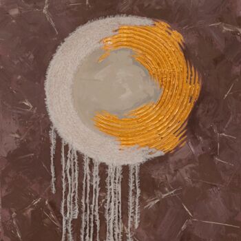 Painting titled "Full moon" by Kristin Shandar, Original Artwork, Acrylic Mounted on Wood Stretcher frame