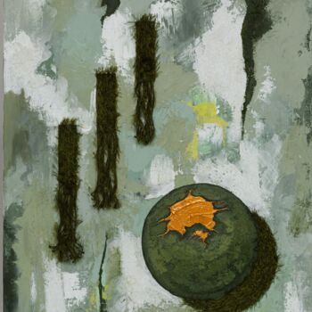 Painting titled "Fissure" by Kristin Shandar, Original Artwork, Acrylic Mounted on Wood Stretcher frame