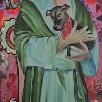 Pintura intitulada "Guardian Angel" por Martina Marten, Obras de arte originais, Acrílico