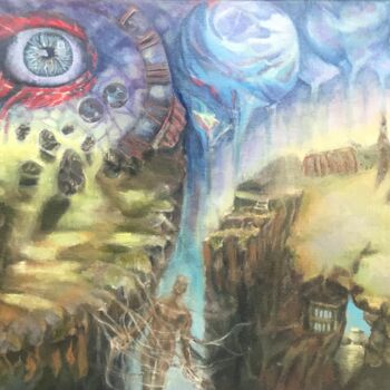 Pintura titulada "In een tijdlus" por Sylwia Claessen, Obra de arte original, Oleo