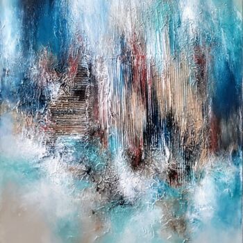 Schilderij getiteld "SOMEWHERE" door Alexandra Petropoulou, Origineel Kunstwerk, Acryl Gemonteerd op Frame voor houten branc…