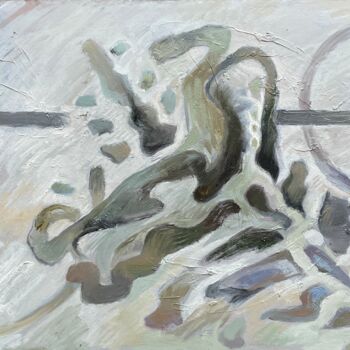 Painting titled "N. 2" by Daryna Olinkevych, Original Artwork, Oil Mounted on Cardboard