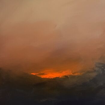 Pintura intitulada "Fire in the Sky" por Lee Davis, Obras de arte originais, Acrílico Montado em Armação em madeira