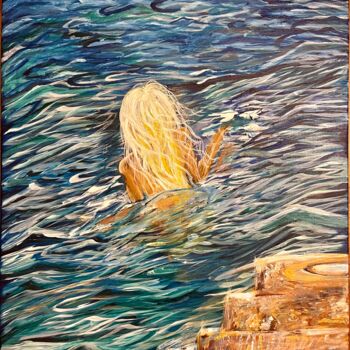 Peinture intitulée "Eaux divines" par Delphine Moradi, Œuvre d'art originale, Acrylique