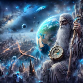 제목이 "100 Faces of God_057"인 디지털 아트 Александр Погодин로, 원작, AI 생성 이미지