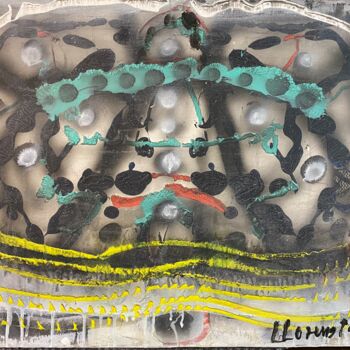 Painting titled "Abstracción 2014 Re…" by Paco Llorens, Original Artwork, Acrylic Mounted on Wood Panel