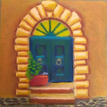 Peinture intitulée "Archway and Red pot" par Adonis Tukhvatshyn, Œuvre d'art originale, Pastel