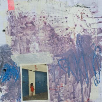 Painting titled "En robe orange" by Eric Ullrich, Original Artwork, Acrylic