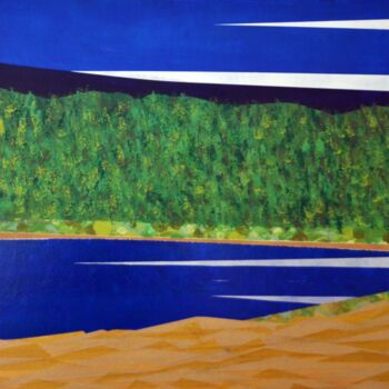 Peinture intitulée "Paysage imaginaire" par Iztok Šostarec, Œuvre d'art originale, Acrylique Monté sur Autre panneau rigide