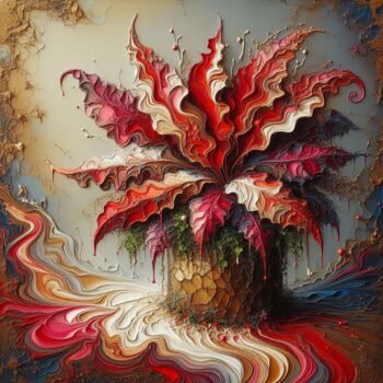 Digital Arts titled "Indoor Plant" by Abstract Bliss, Original Artwork, Digital Painting