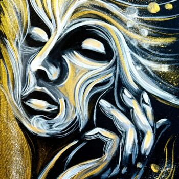 Pintura titulada "Cosmic reverie" por Daciana, Obra de arte original, Acrílico Montado en Bastidor de camilla de madera