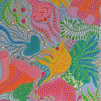 绘画 标题为“Corals” 由Oxana Lazari, 原创艺术品, 丙烯 安装在木质担架架上