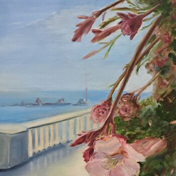 Картина под названием "Sochi. Beach" - Elena Petrova, Подлинное произведение искусства, Масло