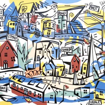 Pittura intitolato "St Brieuc 2" da Michael Hebert, Opera d'arte originale, Acrilico