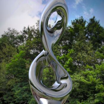 Scultura intitolato "Spiral Nebula#4" da Daniel Kei Wo, Opera d'arte originale, Acciaio inossidabile