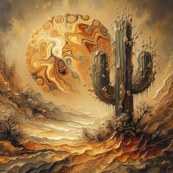Digital Arts titled "Desert Majesty" by Abstract Bliss, Original Artwork, Digital Painting