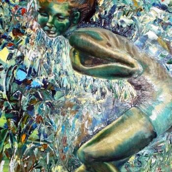 Pintura titulada "The reluctant water…" por Dorienne Carmel, Obra de arte original, Acrílico Montado en Bastidor de camilla…