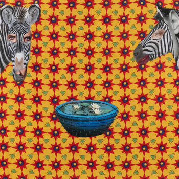 Collages intitulée "Zebrilars. Series "…" par Lena Ash, Œuvre d'art originale, Collages Monté sur Carton