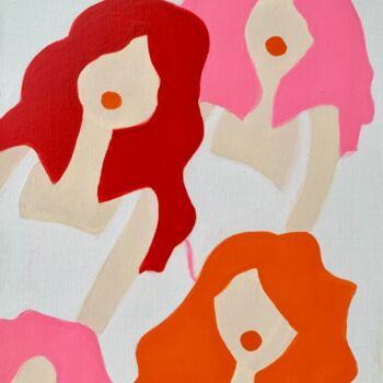 Schilderij getiteld "Barbe à papa à Rola…" door Caroline Montigneaux, Origineel Kunstwerk, Acryl Gemonteerd op Frame voor ho…