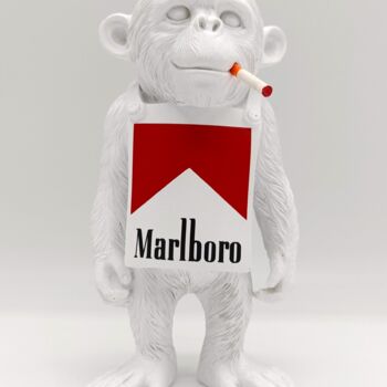 Скульптура под названием "Marlbo-Chimp" - Ama, Подлинное произведение искусства, Смола