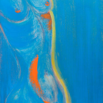 绘画 标题为“Nude (blue)” 由Anna Ovsiankina, 原创艺术品, 油