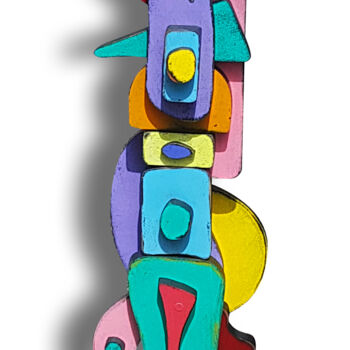 Sculpture intitulée "Big Colors 1" par Thierry Corpet (Raymond X), Œuvre d'art originale, Bois