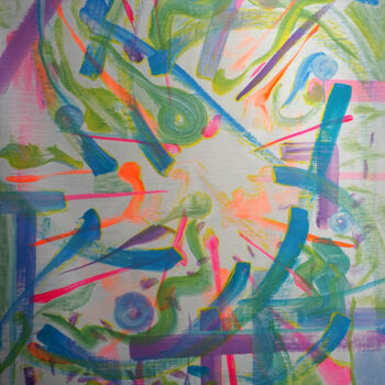 Painting titled "Everything" by Gunyoung Byun, Original Artwork, Acrylic Mounted on Wood Stretcher frame
