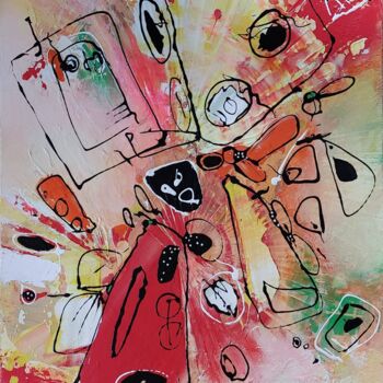 Painting titled "REF 11-24 - Composi…" by Jeanne, Original Artwork, Acrylic Mounted on Wood Stretcher frame