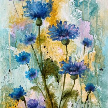 Pintura intitulada "Flower Sympnony No.…" por Natalie Aleksejeva (NatalieVerve), Obras de arte originais, Acrílico