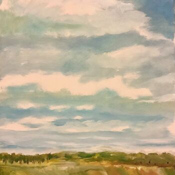 Painting titled "Ciel et paysage, pa…" by Bruno Raharinosy, Original Artwork, Acrylic
