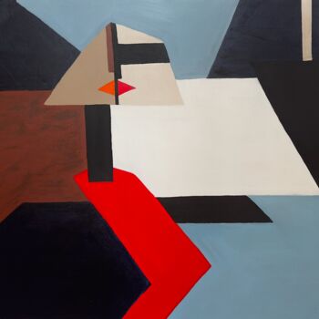 Painting titled "Erobot" by Françoise Colobert, Original Artwork, Acrylic Mounted on Wood Stretcher frame