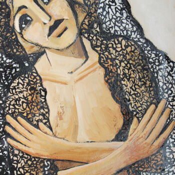 Peinture intitulée "Angélica." par Albert Cruells, Œuvre d'art originale, Huile Monté sur Châssis en bois