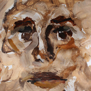 Schilderij getiteld "Un arquitecto. - An…" door Albert Cruells, Origineel Kunstwerk, Olie