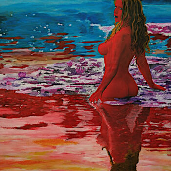 Peinture intitulée "Callianassa" par Lena Snow, Œuvre d'art originale, Acrylique