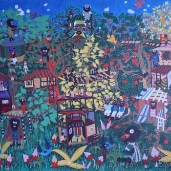 Malerei mit dem Titel "Gruggisland" von Sergio Gio, Original-Kunstwerk, Acryl