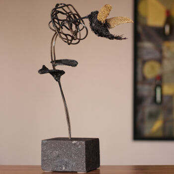 Skulptur mit dem Titel "The Soaring of Spir…" von Karen Axikyan, Original-Kunstwerk, Metalle