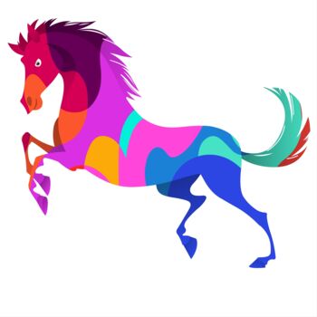 数字艺术 标题为“Colorful Horse” 由Shamim Shaikh, 原创艺术品, 2D数字工作