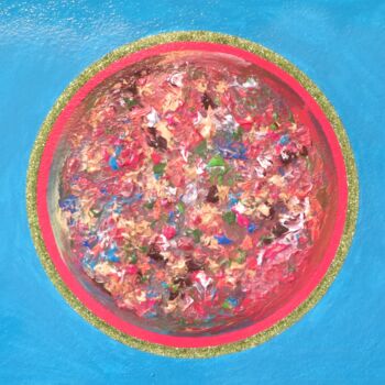 Peinture intitulée "Rond" par Vincent Schurck, Œuvre d'art originale, Acrylique Monté sur Panneau de bois