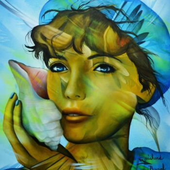 Peinture intitulée "Le chant des vagues" par Jeannette Guichard-Bunel, Œuvre d'art originale, Huile Monté sur Châssis en bois