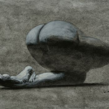 Painting titled "097-20" by Waclaw Wantuch, Original Artwork, Charcoal